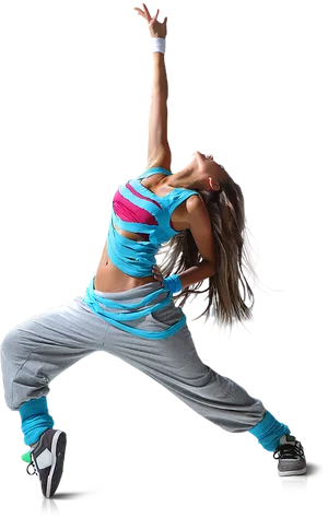 Dynamic Hip Hop Dancer Pose PNG image