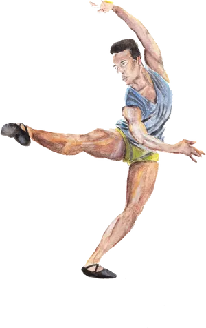 Dynamic Male Dancer Illustration PNG image