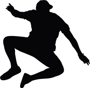 Dynamic Man Silhouette Leaping PNG image