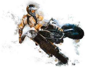 Dynamic Motocross Jump Artwork PNG image