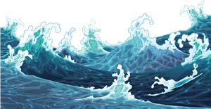Dynamic_ Ocean_ Waves_ Illustration PNG image