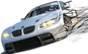 Dynamic Racing B M W Speed Demonstration PNG image