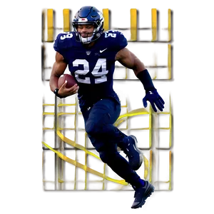 Dynamic Saquon Barkley Running Png 06122024 PNG image