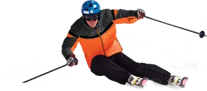 Dynamic Skier Action Pose PNG image