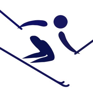 Dynamic Skier Silhouette PNG image