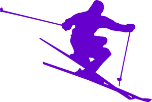 Dynamic Skier Silhouette PNG image