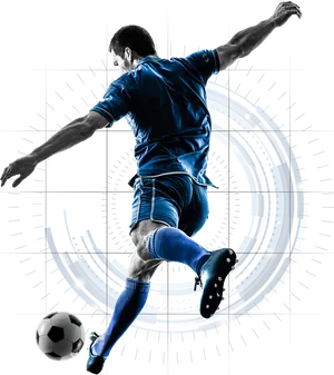 Dynamic Soccer Player Action Shot PNG