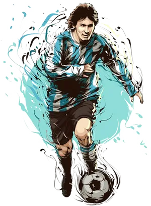 Dynamic Soccer Player Artwork PNG