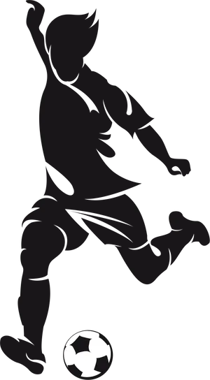 Dynamic Soccer Player Silhouette PNG