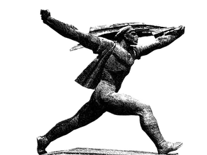 Dynamic Spearman Statue Silhouette