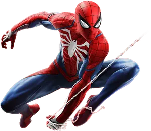 Dynamic Spiderman Action Pose PNG image