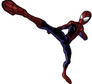 Dynamic Spiderman Action Pose PNG image
