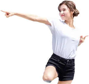 Dynamic Stretching Pose Woman PNG