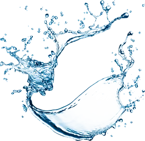 Dynamic Water Splash Black Background PNG