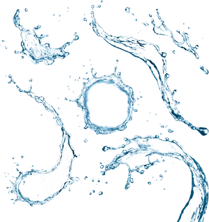 Dynamic Water Splash Dark Background PNG