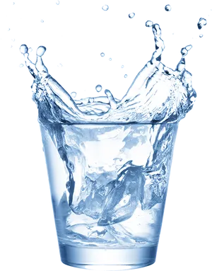 Dynamic Water Splashin Glass PNG image