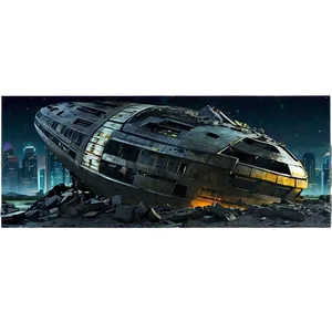 Dystopian City Wreckage PNG Hgp