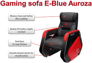 E Blue Auroza Gaming Sofa Features