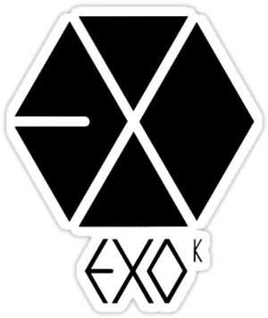 E X O K Logo Blackand White PNG