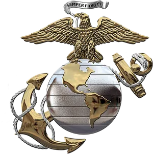 Eagle Anchor Globe Military Emblem PNG image