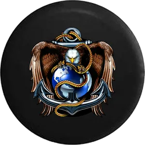 Eagle Anchor World Emblem PNG image