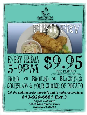 Eagles Golf Club Fish Fry Event Poster PNG image