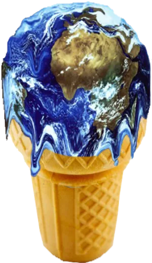 Earth Ice Cream Cone PNG image