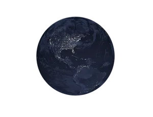 Earth Night Lights Global View PNG image