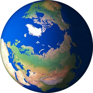 Earth Northern Hemisphere View PNG image