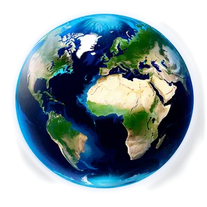 Earth's Oceans And Continents PNG Vvc