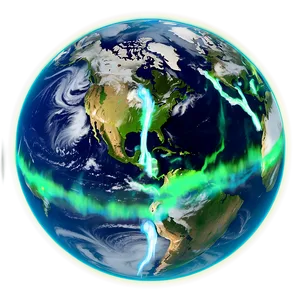 Earth With Aurora Borealis Png 33 PNG image