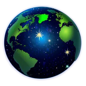 Earth With Stars Cartoon Png 66 PNG image