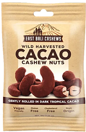 East Bali Cashews Cacao Flavored Packaging PNG image