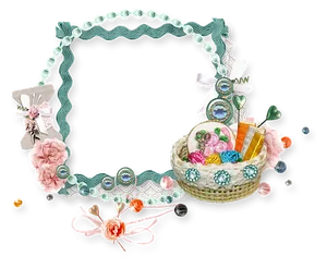 Easter Basket Floral Frame