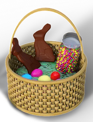 Easter Basketwith Chocolateand Candy PNG image