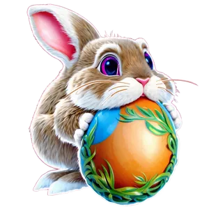 Easter Bunny And Eggs Png Qoc PNG image