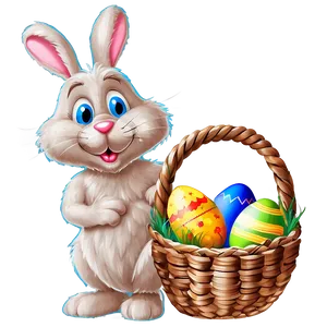Easter Bunny Basket Clipart PNG 06262024 PNG