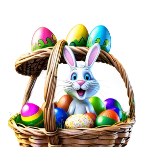 Easter Bunny Basket PNG 05212024