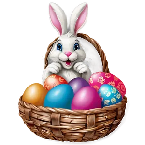 Easter Bunny Basket PNG 05212024