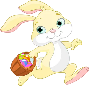 Easter Bunny Cartoonwith Eggs PNG image