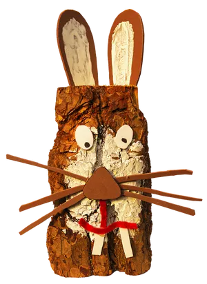 Easter Bunny Cork Art PNG image