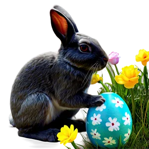 Easter Bunny In Garden Png 05232024 PNG image