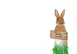 Easter Bunny Wishing Happiness