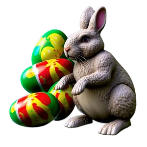 Easter Bunny With Eggs Png Dox PNG image