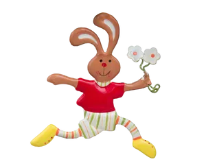 Easter Bunny With Flowers PNG image
