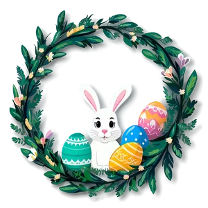 Easter Bunny With Wreath Png Jgq53 PNG image