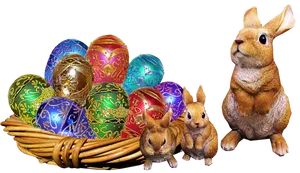Easter Bunnyand Decorated Eggs