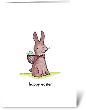 Easter Bunnywith Basket Greeting PNG image