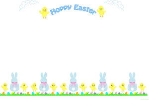 Easter Celebration Cartoon Characters PNG image