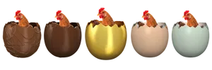 Easter Chickensin Chocolate Eggs